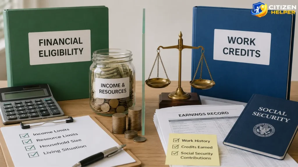 Financial Eligibility vs. Work Credits