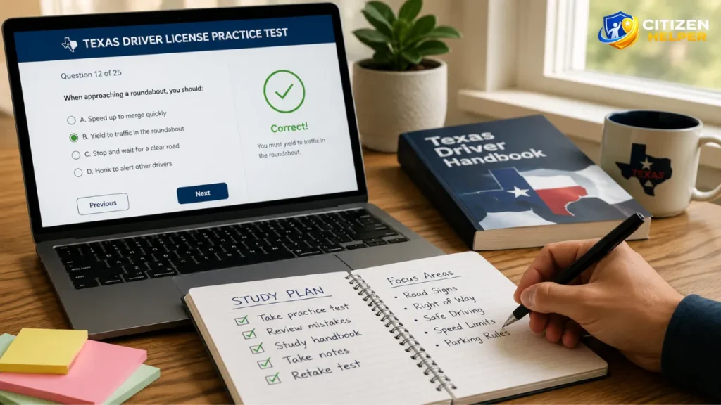 How to Use a Texas Drivers License Practice Test Effectively