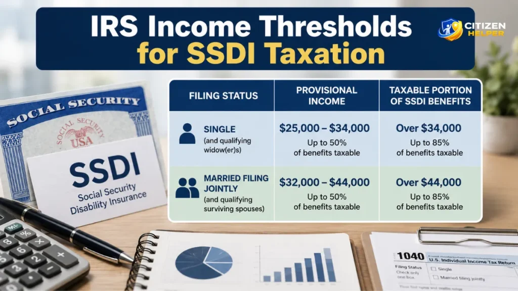IRS Income Thresholds for SSDI Taxation