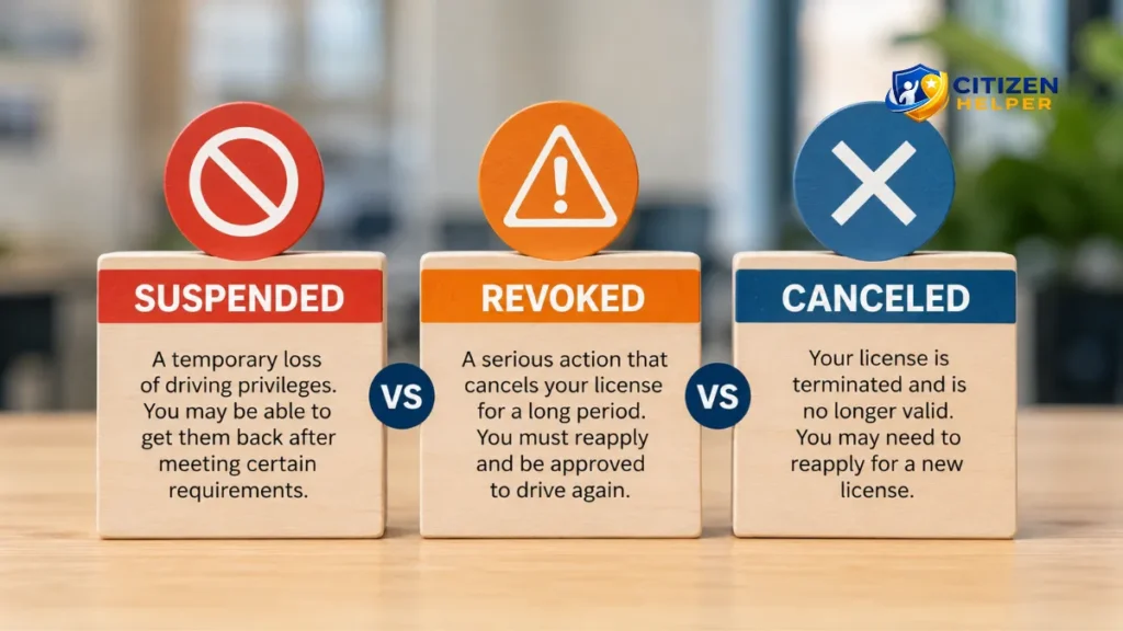 Suspended vs. Revoked vs. Canceled: What's the Difference?